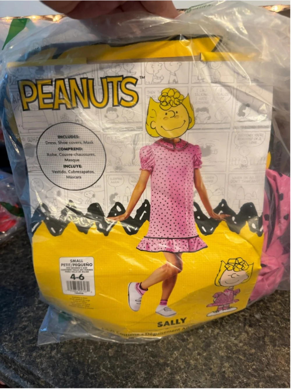 NEW Peanuts Sally Brown Adult Costume Dress with Mask